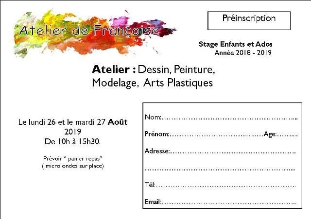 Stage août 2019 Préinscription Enfant Ados - WEB